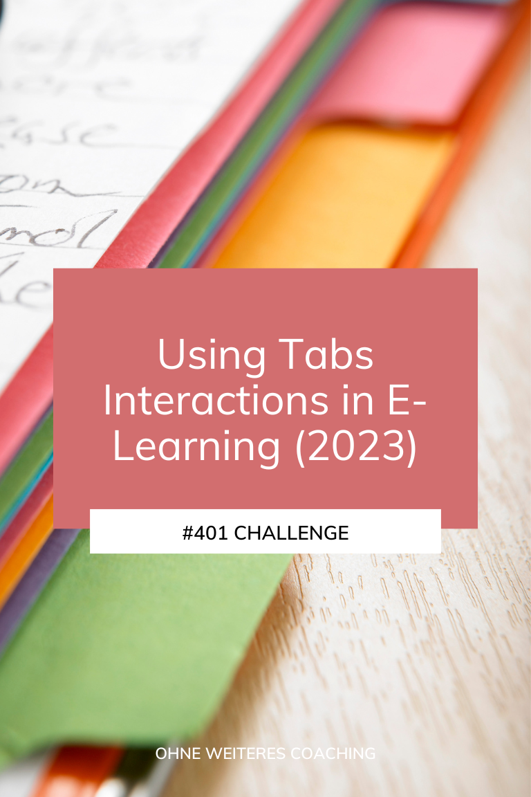 Using Tabs Interactions in E-Learning (2023) Challenge